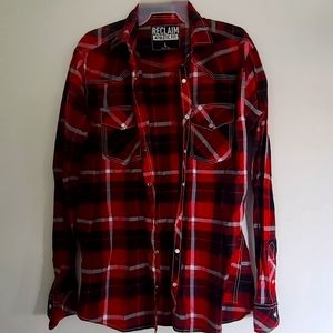 🍂🍂FALL SPECIAL🍂🍂Reclaim Athletic Fit Plaid Button Down Shirt Size L